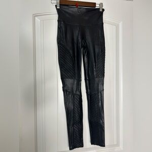 SPANX Moto Faux Leather Leggings Size Small